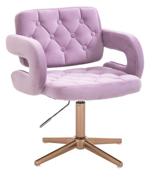 LuxuryForm DESIGN Židle ADRIA VELUR na zlatém kříži - levandule