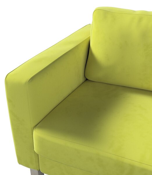 Potah na pohovku IKEA Karlstad 3-místná, nerozkládací, krátký barva zelená látka lesklé, sametová