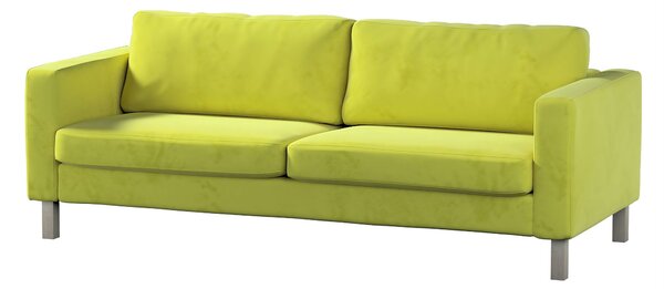 Potah na pohovku IKEA Karlstad 3-místná, nerozkládací, krátký barva zelená látka lesklé, sametová
