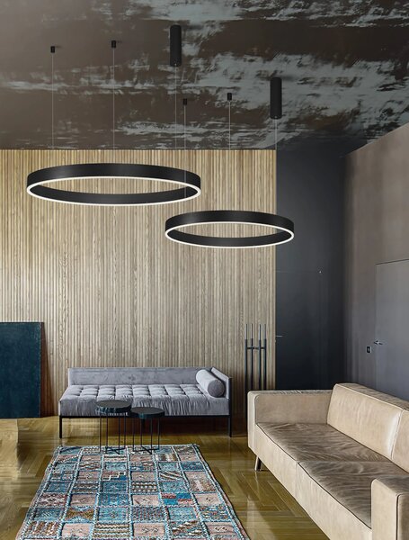 LED lustr Motif 100 černé CCT s dálkovým ovládáním – Černá