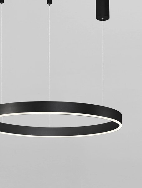 LED lustr Motif 60 černé CCT s dálkovým ovládáním – Černá