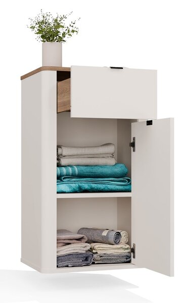 TP Living Závěsná koupelnová skříňka Cordoba 1D1S 48 cm kašmír/dub Castello