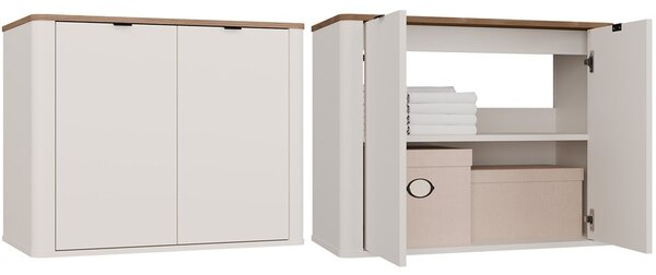 TP Living Závěsná skříňka pod umyvadlo s deskou Cordoba 80 cm kašmír/dub Castello