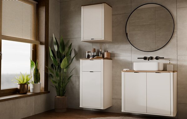 TP Living Závěsná koupelnová skříňka Cordoba 1D1S 48 cm kašmír/dub Castello