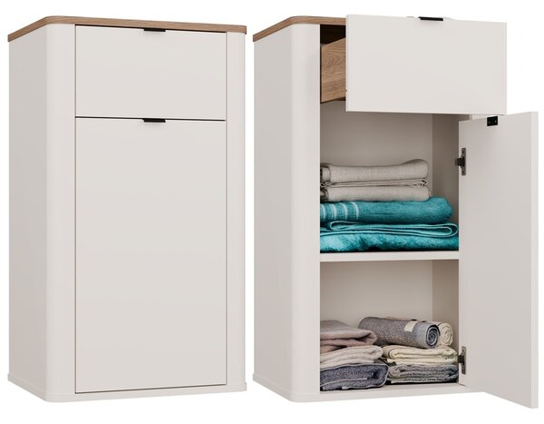 TP Living Závěsná koupelnová skříňka Cordoba 1D1S 48 cm kašmír/dub Castello