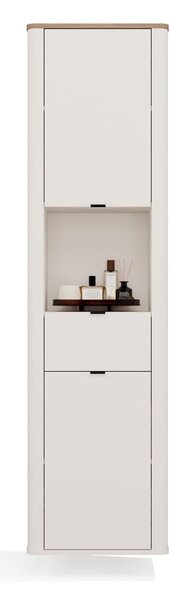 TP Living Vysoká závěsná koupelnová skříňka Cordoba 2D1S 48 cm kašmír/dub Castello
