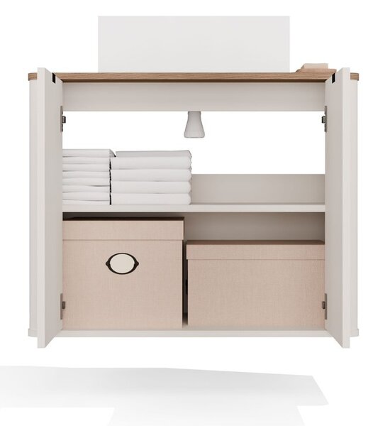 TP Living Závěsná skříňka pod umyvadlo s deskou Cordoba 80 cm kašmír/dub Castello