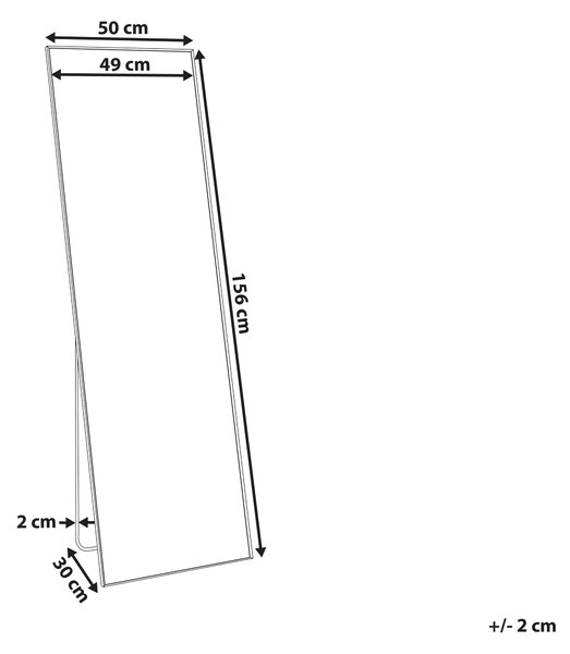 Stojací zrcadlo BEAUVAIS 156 cm Kov Černá