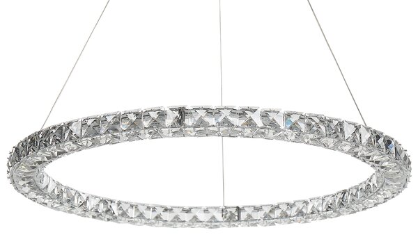 LED závěsná lampa MAGAT Křišťál Stříbrná