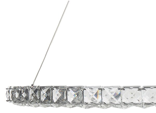 LED závěsná lampa MAGAT Křišťál Stříbrná