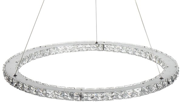 LED závěsná lampa MAGAT Křišťál Stříbrná