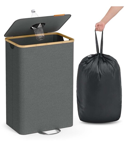 SONGMICS Koš na PET láhve Nikodem 95 L šedý