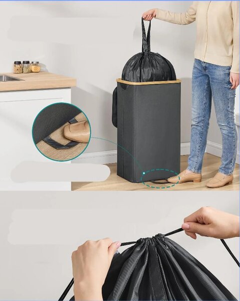SONGMICS Koš na PET láhve Nikodem 95 L šedý