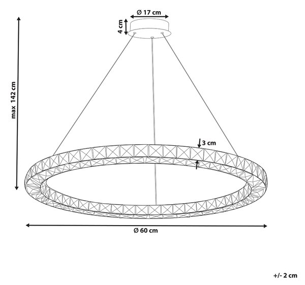 LED závěsná lampa MAGAT Křišťál Stříbrná