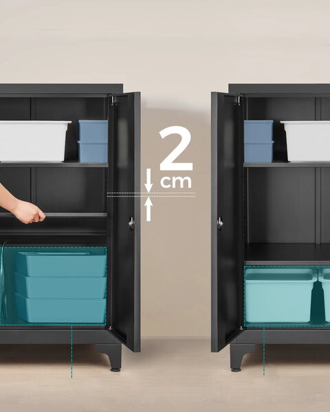 SONGMICS Kovová kancelářská komoda Otis 60 cm černá