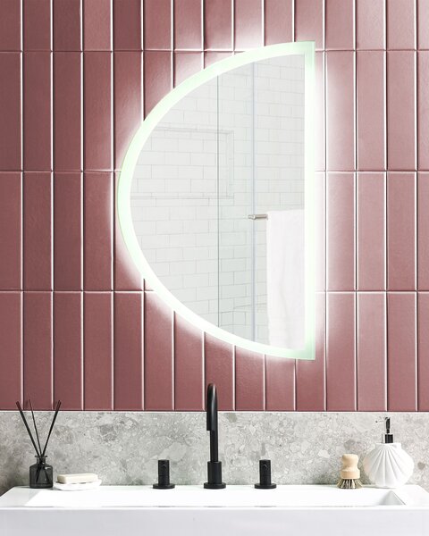 LED koupelnové zrcadlo BEZONS 49 cm 80 cm Stříbrná