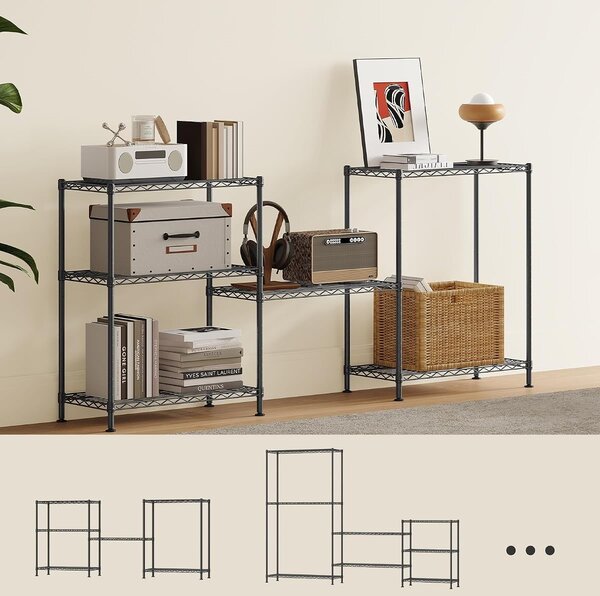 SONGMICS Kovový regál Beata 60 cm černý