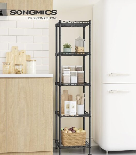 SONGMICS Kovový regál Beata 30 cm černý