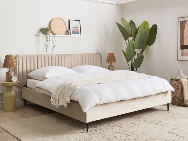 Postel Umělý samet BRIN 180 x 200 cm Taupe