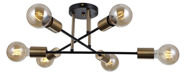 Italux PND-4052-6-BL-HBR přisazené stropní svítidlo Formio | 6x40W E27