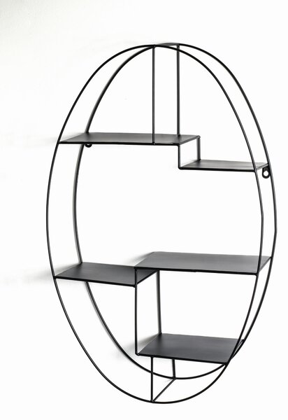NÁSTĚNNÝ REGÁL, černá, 44/71/16 cm - Online Only regály & police, Online Only