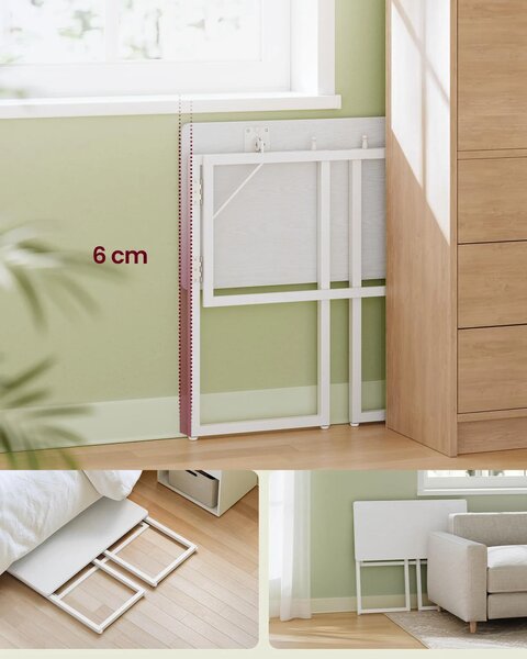 SONGMICS Skládací kancelářský stůl Vasagle Bura 80 cm bílý