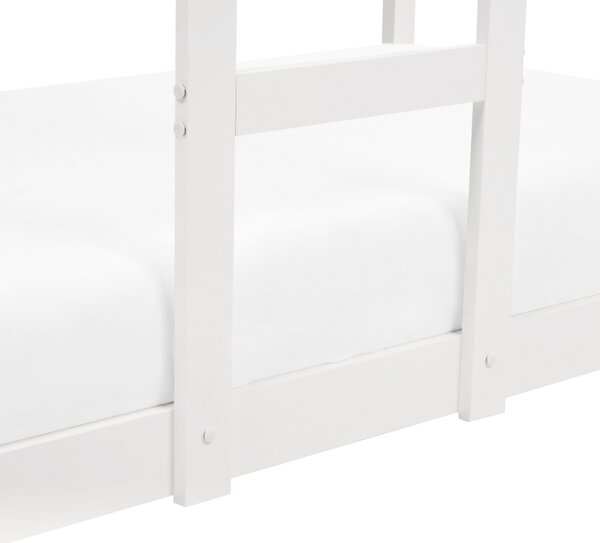 Patrová postel Domek Borovicové dřevo LABATUT 90 x 200 cm Bílá