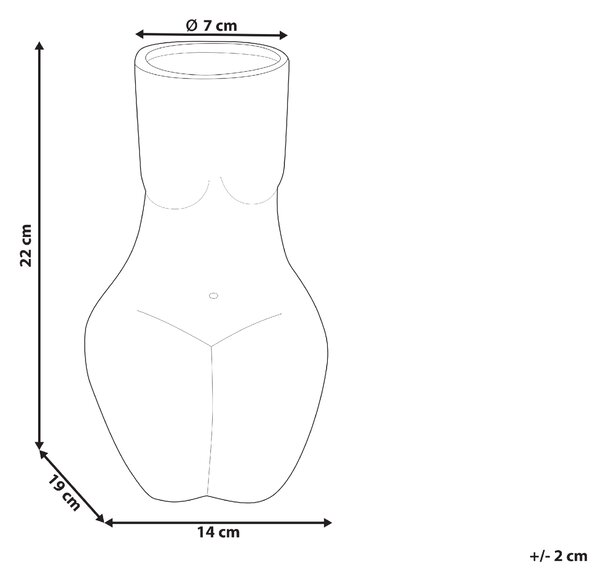Váza na květiny PYRGOS 22 cm Keramika Černá