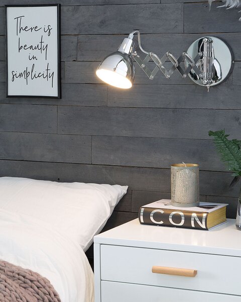 Sada 2 nástěnných lamp HARRINGTON Nastavitelná Kov Stříbrná