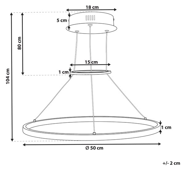 LED závěsná lampa TANO Kov Zlatá