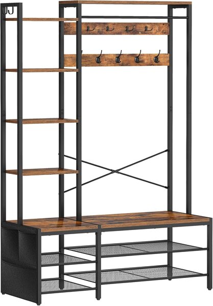 Předsíňový věšák Vasagle Une 120 cm černý/hnědý
