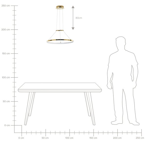 LED závěsná lampa TANO Kov Zlatá