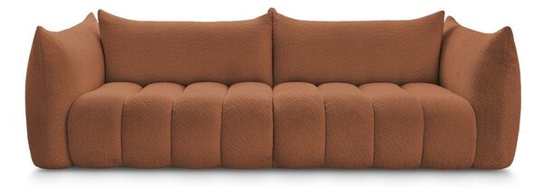 Oranžová pohovka z textilie bouclé 286 cm Azra – Bobochic Paris