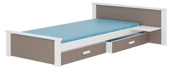 ADRK Postel ALDEX Shelf, CH-Alde-Sh-W+T-190-E1965, 180x80 cm s policí, bílá/truffle
