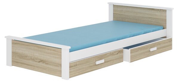ADRK Postel ALDEX, CH-Alde-W+S-190-E1932, 180x90 cm, bílá/dub sonoma