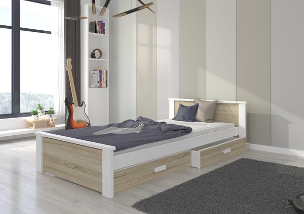 ADRK Postel ALDEX, CH-Alde-W+S-190-E1932, 180x90 cm, bílá/dub sonoma