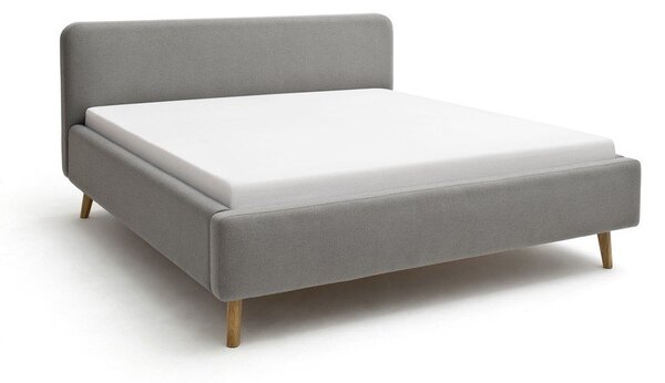 Taupe čalouněná dvoulůžková postel bez roštu 160x200 cm Mattis – Meise Möbel