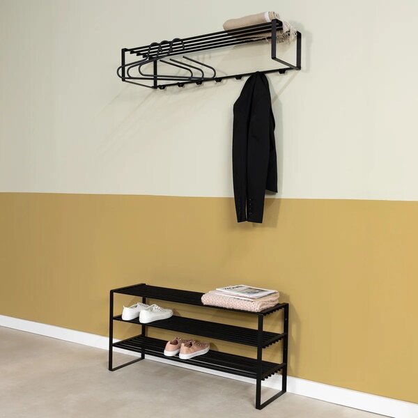 Černý kovový botník 100x48,5x29 cm Rex – Spinder Design