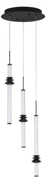 LED stmívatelný černý designový lustr Atmosfera