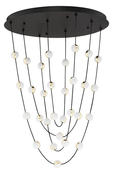 LED stmívatelný černo-zlatý designový lustr Alcinoe 120
