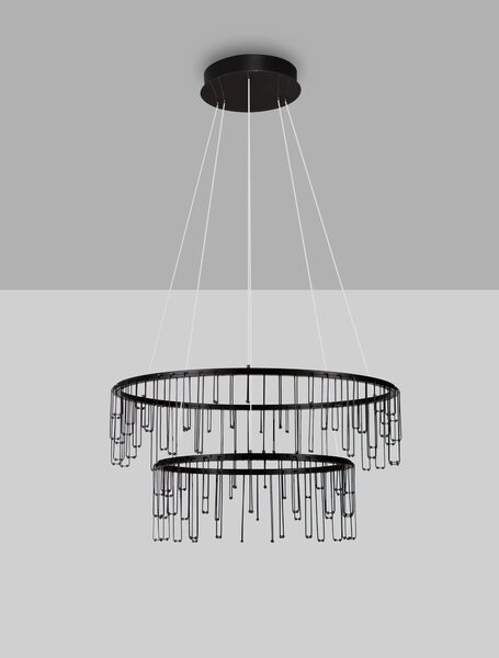 LED stmívatelný černá moderní lustr Stellar 150
