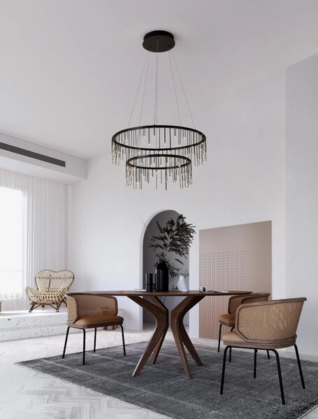 LED stmívatelný černá moderní lustr Stellar 150