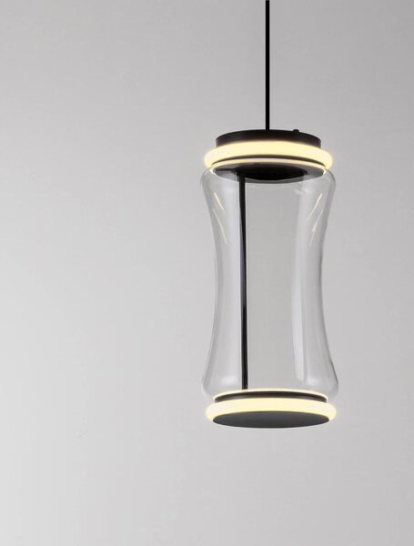 LED stmívatelný černá moderní lustr Anapnoe 250
