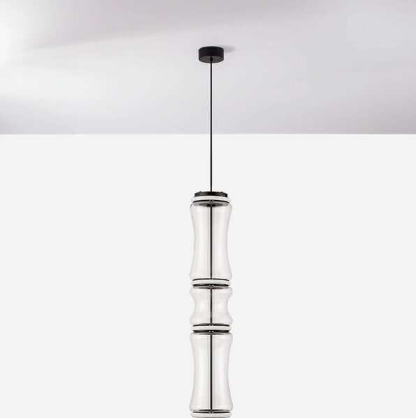 LED stmívatelný černá designový lustr Anapnoe 340