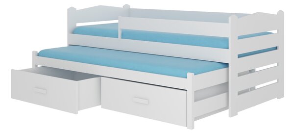 ADRK Rozkládací postel TIARRO, CH-Tia-W-186-E1342, 180x80 cm se zábradlím, bílá