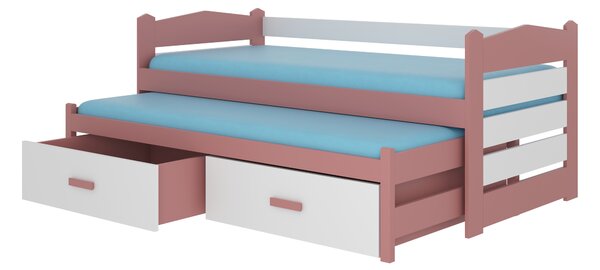 ADRK Rozkládací postel TIARRO, CH-Tia-P+W-186-E1333, Rozkládací postel TIARRO 180x80 cm, růžová/bílá