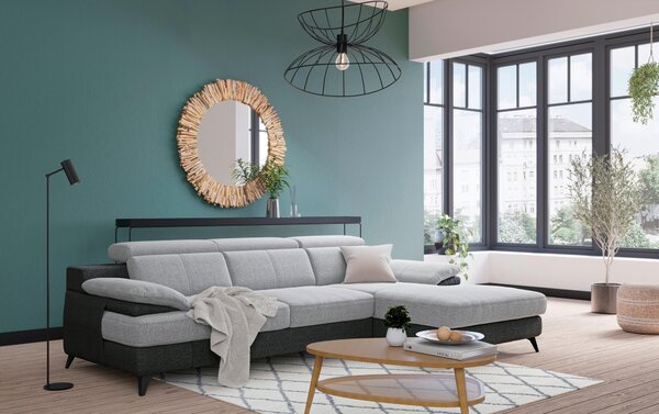 ROHOVÁ SEDAČKA, textil, barvy grafitu, barvy stříbra Livetastic - Sedací soupravy, Online Only
