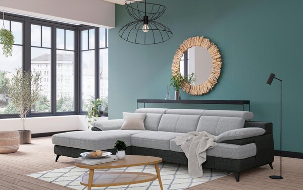 ROHOVÁ SEDAČKA, textil, barvy grafitu, barvy stříbra Livetastic - Sedací soupravy, Online Only