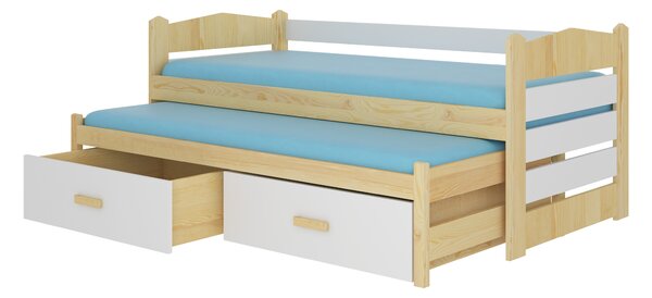 ADRK Rozkládací postel TIARRO, CH-Tia-PINEN+W-186-E1337, Rozkládací postel TIARRO 180x80 cm, borovice/bílá