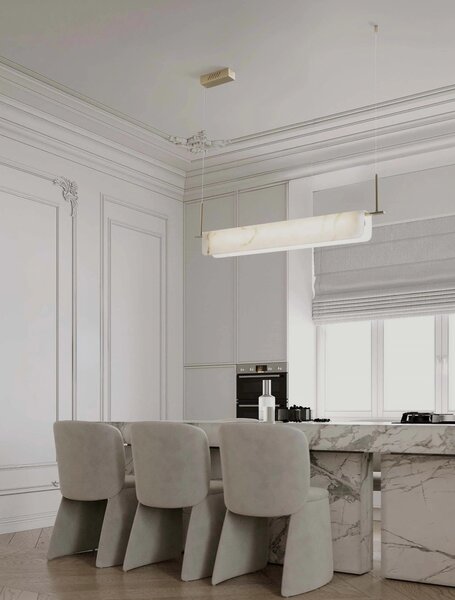 LED stmívatelný mosazno-zlatý moderní lustr Aider